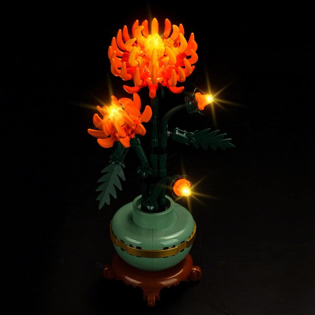 Upgraded Led Light Kit Compatible with Lego Icons Chrysanthemum Building Set, Lights Decoration Compatible with Lego 10368 (Model Not Included)