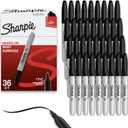 Sharpie Permanent Markers, Bulk Set, Fine Tip Markers, For Plastic, Metal, Wood, And More, Black, 36 Count