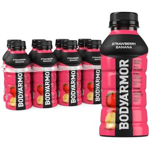 BODYARMOR Sports Drink, Strawberry Banana, Electrolyte Drink Hydration, 12 Fl Oz Bottles (8 Pack), Flavored Coconut Water with B Vitamins & Antioxidants (EXP 12/31/26)