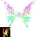 Kardeep Electric Fairy Butterfly Wings for Girls Adults, Light Up Butterfly Wings for Women, Iridescent Wing Dress Up for Dogs, Role Playing LED Wing for Birthday Halloween Christmas and Party Attire (Colorful-2)