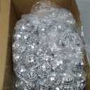 Hoolerry 200 Pcs Mirror Mini Disco Balls Ornament 1.2 Inch Mardi Gras Small Hanging Decorations Reflective Tiny Mirror Balls for 70s 80s Disco Themed Party Birthday Wedding Tree(Silver)