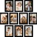 10 Packs 3x5 Picture Frames, Lightweight 3 by 5 Frames Bulk Set of 10 Collage Wall Decor Photo Frames Set for Wall and Tabletop, Black