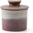 XELA Ceramic Butter Crock, The Original Reactive Two-Colour Glaze, Butter Dish With Water Line for Spreadable Fresh Butter - Ziying