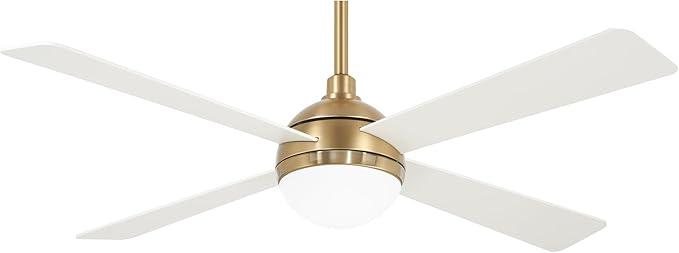 MINKA-AIRE Orb Ceiling Fan in Bright Brass and Soft Brass.