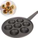 Cast Iron Takoyaki Pan, 7 Holes Nonstick Aebleskiver Pan Takoyaki Grill Pan for Home Kitchen Restaurant Hotel
