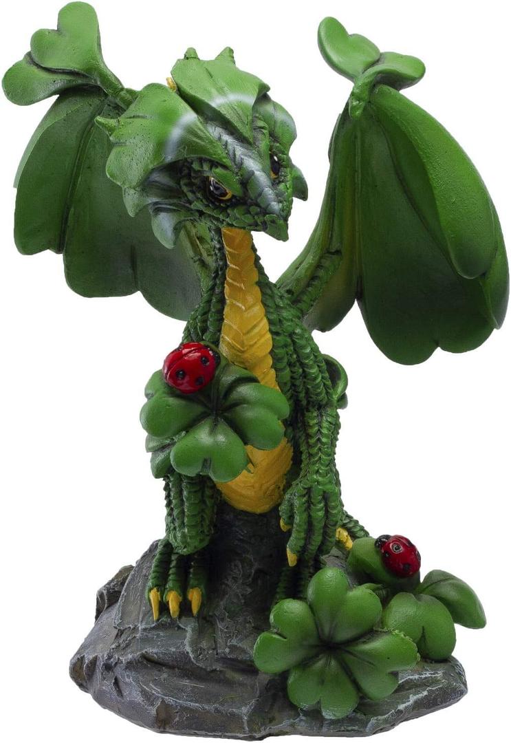 Pacific Giftware Dragon Fantasy Lucky Clover Dragon Resin Figurine