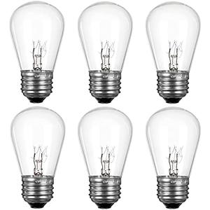 S14 Replacement Light Bulbs for String Lights, 11 Watt E26 Medium Standard Base, S14 Clear Glass Bulbs, Edison Bulb String Lights Bulbs for Outdoor Patio Garden Vintage String Lights(4 pack)