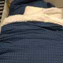 Bedsure Waffle Comforter Set Queen, Soft and Breathable Navy Bedding Comforter Set, 3 Pieces, 1 Waffle Weave Comforter (90" x 90") and 2 Pillowcases(20" x 26")