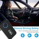 1Mii Bluetooth 5.3 Music Receiver for Car/Home Stereo, Aux Bluetooth Adapter for Car with Volume Control Supports Hands Free Calls, 16H Battery Life