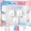 Ctosree 31 Pieces Gender Reveal Baby Shower Diaper Game 1 Diaper Baby Shower Game Board 7 Diapers 10 Plastic Balls 1 Organza Bag for Bridal Games Boy Girl