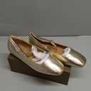 Mary Jane Ballet Flats for Women Casual Square Toe Slip On Flats Comfortable Ankle Buckle Strap Ballerina Shoes (9.5, Gold)