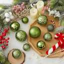 Christmas Ball Ornaments - 30pcs Shatterproof Christmas Ornaments Set Plastic Hanging Christmas Decorations for Xmas Tree Holiday Party Decor, 6 Styles in 4 Sizes (Light Green)