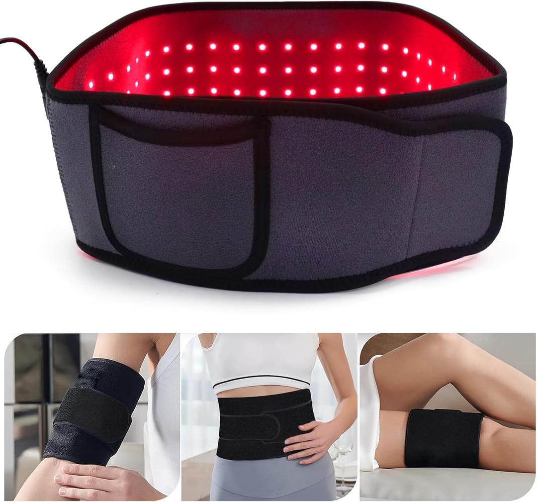 Red Light Therapy Belt Massage Heating Infrared Light Device Portable 660nm&850nm Pad Wrap Pain Relief for Women Men for Back Shoulder Muscle Knee Leg