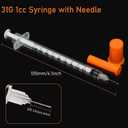 U-100 1ml Syringe with Needle, 31G 1/4" 6mm 1cc Syringes, Disposable Individual Package, Pack of 100