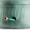 Garden Hose Holder Storage Pot with Lid 17 x 11.5" | Water Hose Container Pot Outdoor or Indoor Use | Expandable Water Hose Hider l | (Sculptors Secret Harbor Teal) - Handmade