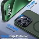 Faiono Magnetic for iPhone 15 Pro Case [Military-Grade Protection][Compatible with MagSafe][Translucent Matte] Shockproof Protective Slim Phone Case for iPhone 15 Pro, Alpine Green