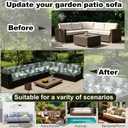 4PCS Patio Cushion Seat Covers Waterproof, Heavy-Duty Oxford Fabric, Sofa Slipcovers with Zipper, Washable & Non-Slip Replacement for Outdoor Furniture (25.6 * 25.6in,Leaf A)