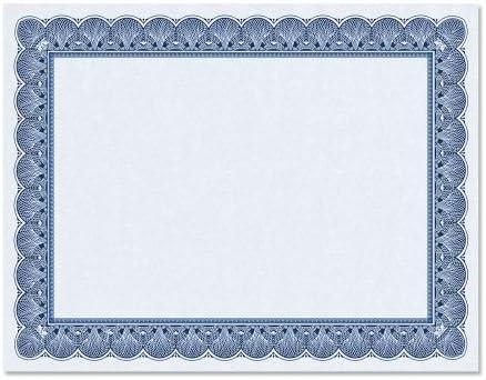 Elite Blue & Blue Parchment Certificate Papers - Pack of 25, Laser & Inkjet Printer Compatible, For Office, Business Awards, Graduation, School Diplomas, 8-1/2" x 11" on 70 lb. Text Stock