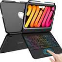 TaIYanG Keyboard Case for iPad mini 7 & Mini 6,7 Color Backlit Trackpad Keyboard Case for iPad mini 6th Generation 2021 8.3-inch,360 Rotatable Protective Slim Cover for iPad mini 7th Gen 2024 Tablet (Black)