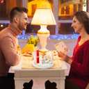 5 Pcs Vintage Valentine's Day Table Decorations Set Rustic Round Wood Tray Decor, Red Pink Wooden Table Block Signs, Heart Sculpture Ring, Tabletop Centerpiece for Shelf Farmhouse Home