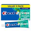 Crest + Scope Whitening Toothpaste  Pack of 3, 5.4 Oz Tubes  Anticavity Fluoride Toothpaste, Fresh Breath, Kills Germs  Tartar Protection, Enamel Protection  Minty Fresh Flavor