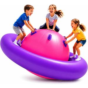 Playland Inflatable Dome Rocker for Kids Ages 5+ | Large 89” Balance Dome Rocker Bouncer with 8 Handles | Fits 3 Children, Heavy-Duty Outdoor Play Equipment for Backyard, 250 Lbs Capacity
