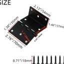 4 Pcs Door Hinge Black 2.76" Half-Surface Chest Hinges Metal 3-Fold Bending Cabinet Offset Hinges for Closet Doors Window Boxes DIY Woodworking