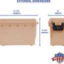Sheffield 12627 Ammo Storage Box, Stackable .30 Cal Field Boxes, Water and Dust Resistant, Lockable Storage Box with Handle, Secures Hunting Gear, Supplies, and Bullets, Made in USA, Tan, 1-Pack