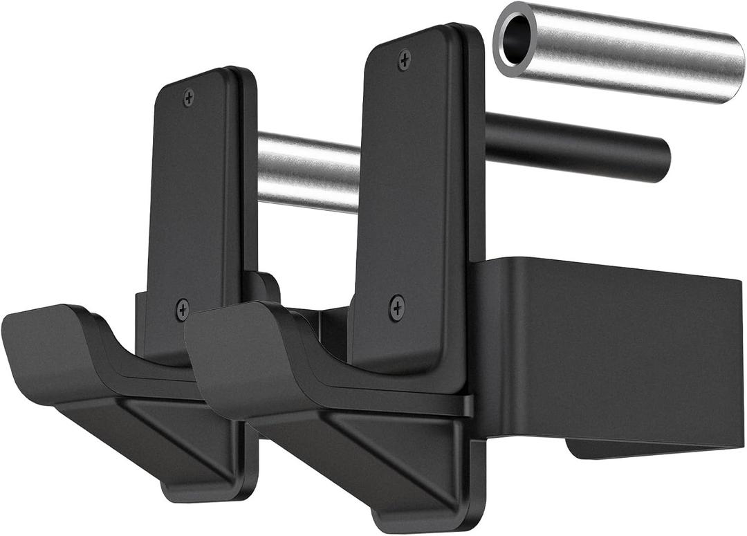 Kipika J-Hooks for 2'x2'and 3'x3' Power Rack - Bottom Reinforced Steel Hooks with Rubber Pad - Set of 2 (C: For 3"x3" Rack with 5/8" or 1" Hole)