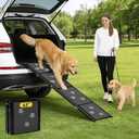 Dog Ramp for Car 63" Long & 17" Wide Portable Dog Ramps for Large Dogs Non Slip Rug Surface Extra Wide Steps for SUV Car and Truck Folding Dog Ramp Supports Up to 250LBS