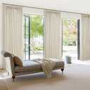 Cream Pinch Pleated Dual Layer Linen 92 Inch Bedroom Curtains 2 Panels Set, Memory Trained Blackout Noise Cancelling Elegant Windows Curtain for Living Room with Hook 40 x 92 Inches Long Ivory Beige