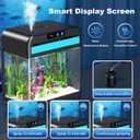 Fish Tank 2.2 Gallon,Small Fish Tanks Kits,Aquarium Fish Tank Starter Kit with 3-in-1 Silent Pump and 7 Color Led Light,with Temperature Display,for Fish,Shrimp,Betta(Black-2.2 Gallon)