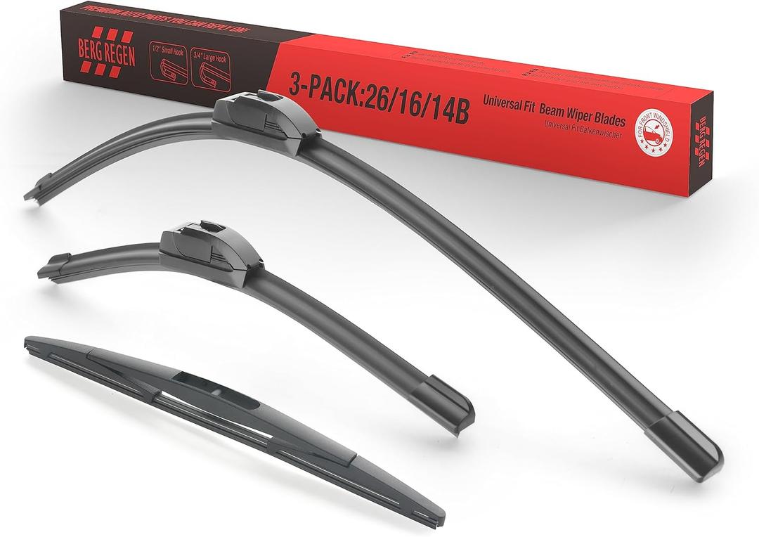 BERG REGEN 26"+16" Windshield Wiper Blades with 14" Rear Automotive Replacement Set for Honda CRV 2007 2008 2009 2010 2011, Nissan Leaf 2018-2023, Acura RDX 2007-2018  Genuine OEM Quality (Set of 3)