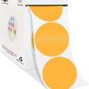 PARLAIM 2 Inch Round Permanent Adhesive Color-Code Dot Stickers,500 per Roll dots Label Dispenser Box,Fluorescent Orange Circle Stickers Label