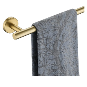 JQK Bath Towel Bar, 27 Inch Brushed Light Gold Towel Rack Bathroom, 304 Stainless Steel Thicken 0.8mm Towel Holder Wall Mount, Useable Length 24 Inch, TB110L24-BG