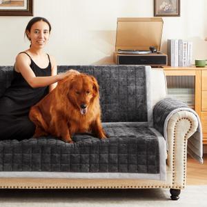 YJSMMXY Couch Cover for Dogs Washable,AntiSlip Back Cat Mat Pet Pad Blanket for Furniture Protector,Fuzzy Pet Sofa Cover for 3 Cushion Couch Sofa Pets Friendly (Dark Gray, 1pc/36"x80"/Seat Cover)
