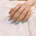 Press on Nails-Green, Cat Eye Press on Nails Almond,Short Reusable 16 Sizes - 32 Nail Kit with Glue