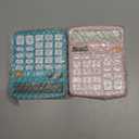 CATIGA Desktop Calculator (2 Pack) 12 Digit with Large LCD Display and Sensitive Button, Solar and Battery Dual Power, Standard Function for Office, Home, School, CD-2786 (Light Blue/Light Pink)