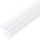 uxcell Shower Door Side Seal, Corner-Type Shower Door Sweep for 1/2" Glass 130" Long Silicone Frameless Glass Door Seal Strip, Stop Shower Leaks, Clear