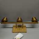 3-Light Bathroom Vanity Light, Modern Brushed Gold Wall Lights with Clear Glass Shades, Bathroom Wall Sconce Lamp for Mirror Living Room Bedroom Hallway