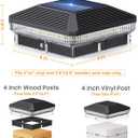 6 Pack Solar Post Cap Lights Outdoor with 3 Modes, 40 LEDs 4x4 Fence Post Solar Lights Outdoor Waterproof, 30 Lumens Fence Deck Post Lights Solar Powered for 4x4 3.5x3.5 Vinyl Wooden Post