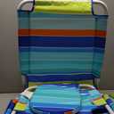 Tommy Bahama Read Through Backpack Beach Lounge Chair with Pillow, Arms, and Cup Holder, Multi-Position Adjustable Folding Outdoor Chaise Lounger, Multicolor, 17"D x 24"W x 34"H
