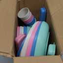 Supernal 32pcs Wheat Straw Dinnerware Sets,Unbreakable Dish,Light Weight Dinnerware Reusable Dishwasher Microwave Safe,Eco Friendly Plates,Cereal Bowls,Cups and Utensils Sets