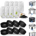 Cat Water Fountain Filters for 108/3.2L& 67oz/2L Stainless Steel Cat Fountain-Pet Water Dispenser, Replacement Filters for Pet Drinking Fountain(8 Filters&8 Sponges)