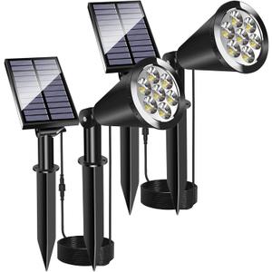 Solar Spot Lights for Outside, Waterproof Solar Spot Lights Dusk to Dawn, Solar Landscape Lights Solar Powered Lights for Garden Porch Walkway Patio (2 Pack)