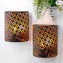 JHY DESIGN Set of 2 Battery Powered Lamp 8''H Vintage Wall Mount Lamp Metal Wall Sconce Lighting with LED Edison Style Bulb and 6Hours Timer Wall Decor for Bedroom Living Room Hallway