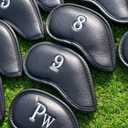 CRAFTSMAN GOLF 12pcs or 1pc Thick Synthetic Leather Golf Iron Head Covers Set Headcover Fit All Brands Callaway Ping Taylormade Cobra Etc.
