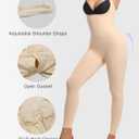 SHAPERX Hourglass Leggings 360 Compression 2 Sizes Look Full Body Shaper Breathable No Roll Down (Beige, S)