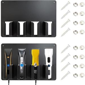 2Pcs Clipper Holders for Barbers, Barber Clipper Organizer, Hair Trimmer Storage Rack (Wall Mount)