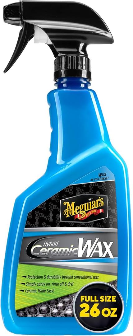 Meguiar's Hybrid Ceramic Wax, Easy-to-Use Spray Wax for Car Detailing with the Superior Protective Power of Advanced SiO2 Hybrid Barrier Technology, 26 Oz Spray Bottle (26 Fl Oz (Pack of 1))